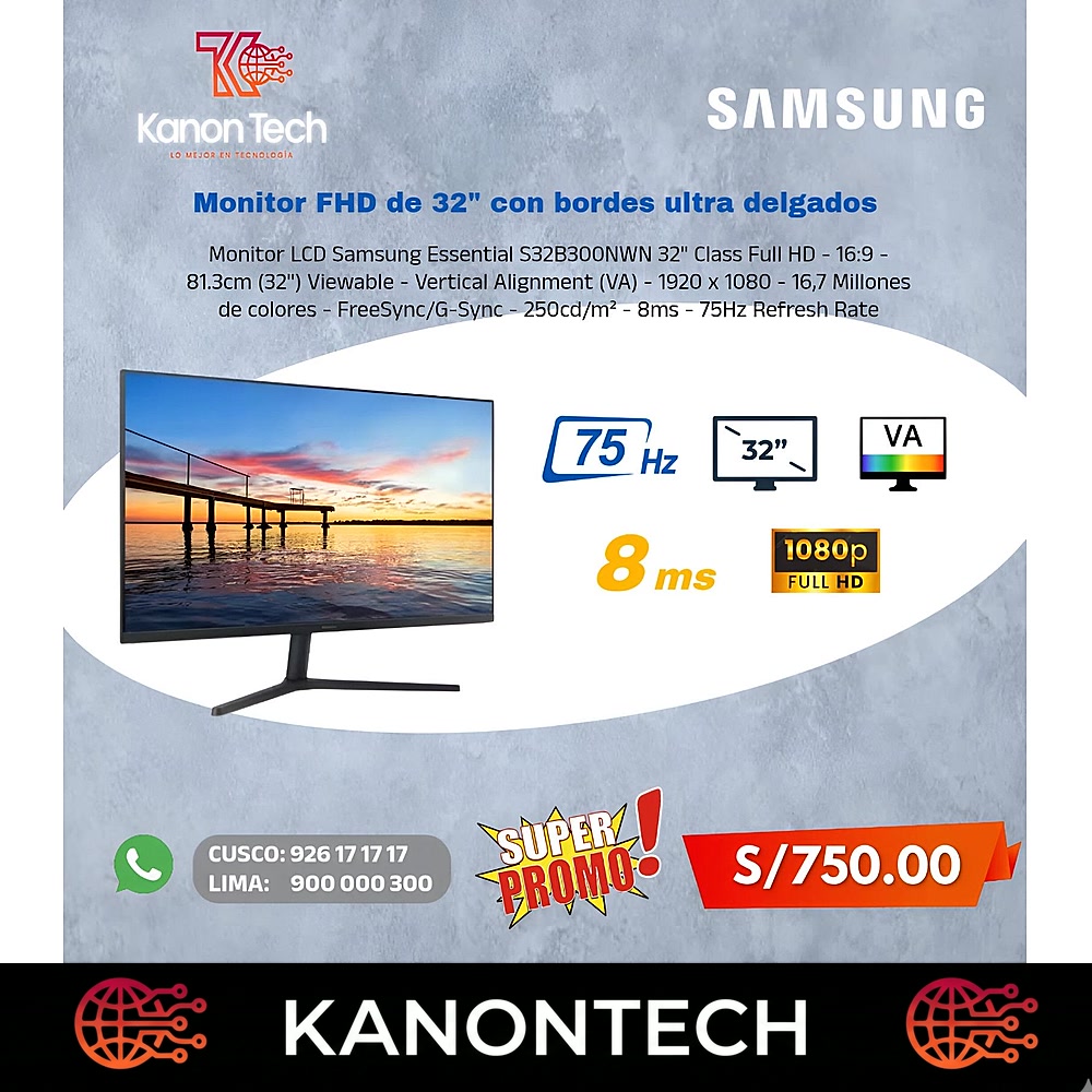 SAMSUNG Monitor Essential S32B300NWN