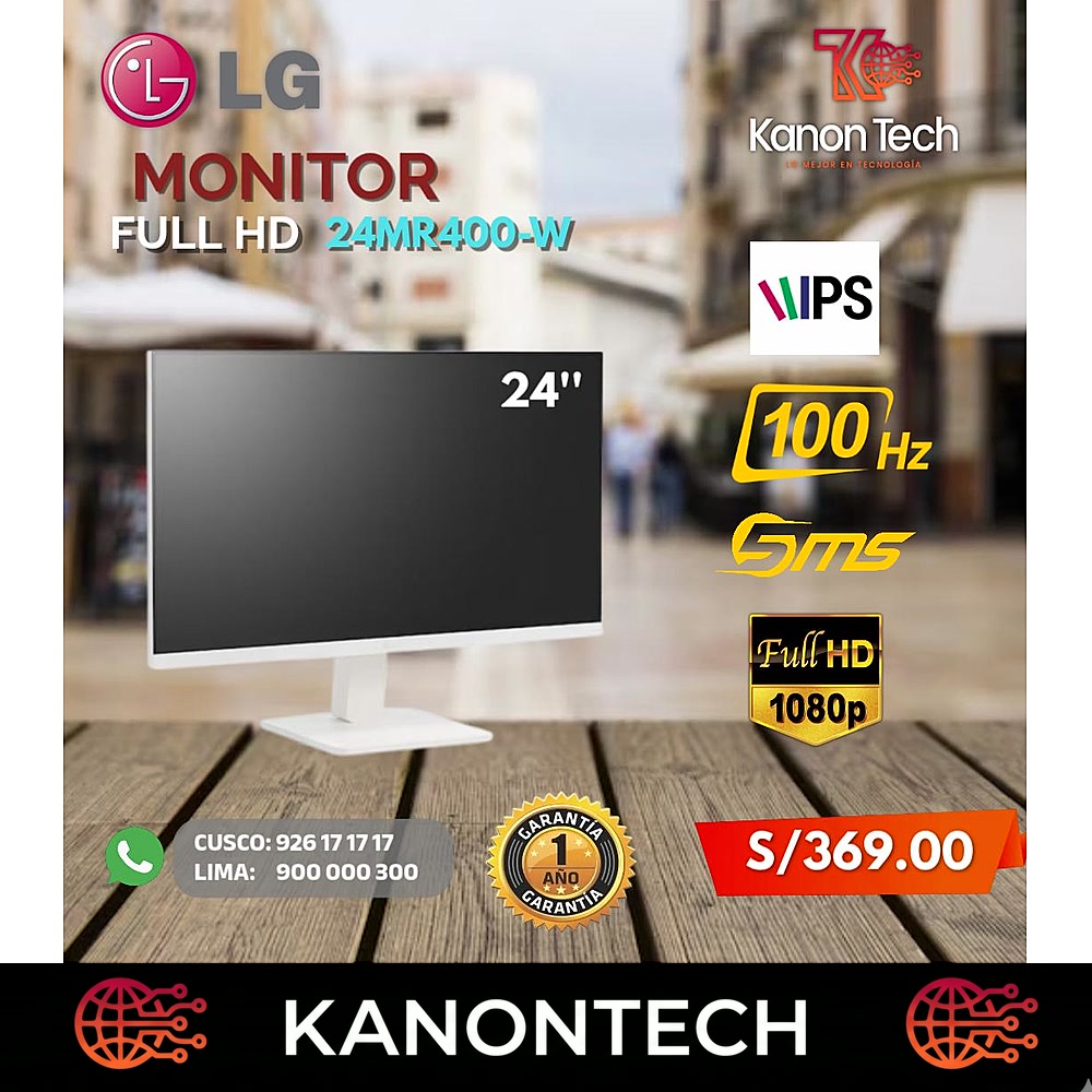 LG FULL HD 24MR400-W