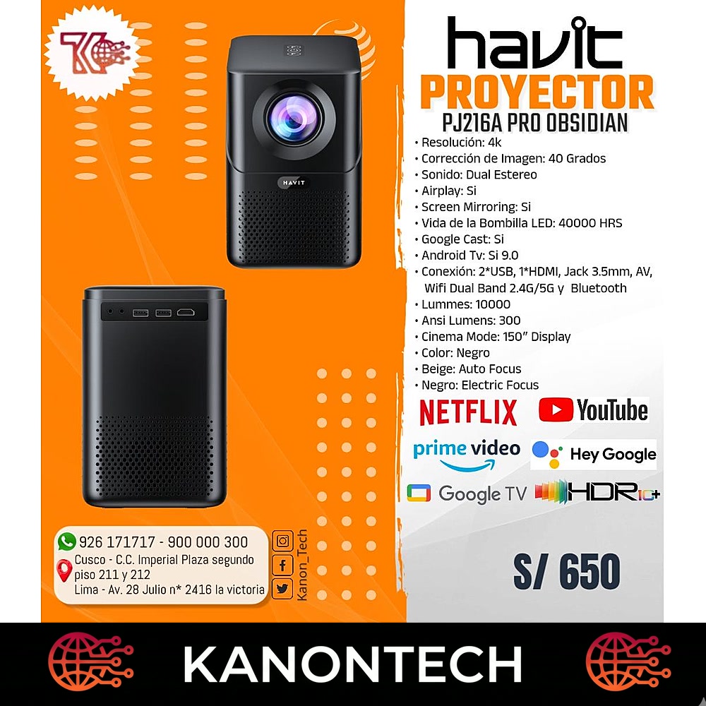 havit PROYECTOR PJ216A PRO OBSIDIAN