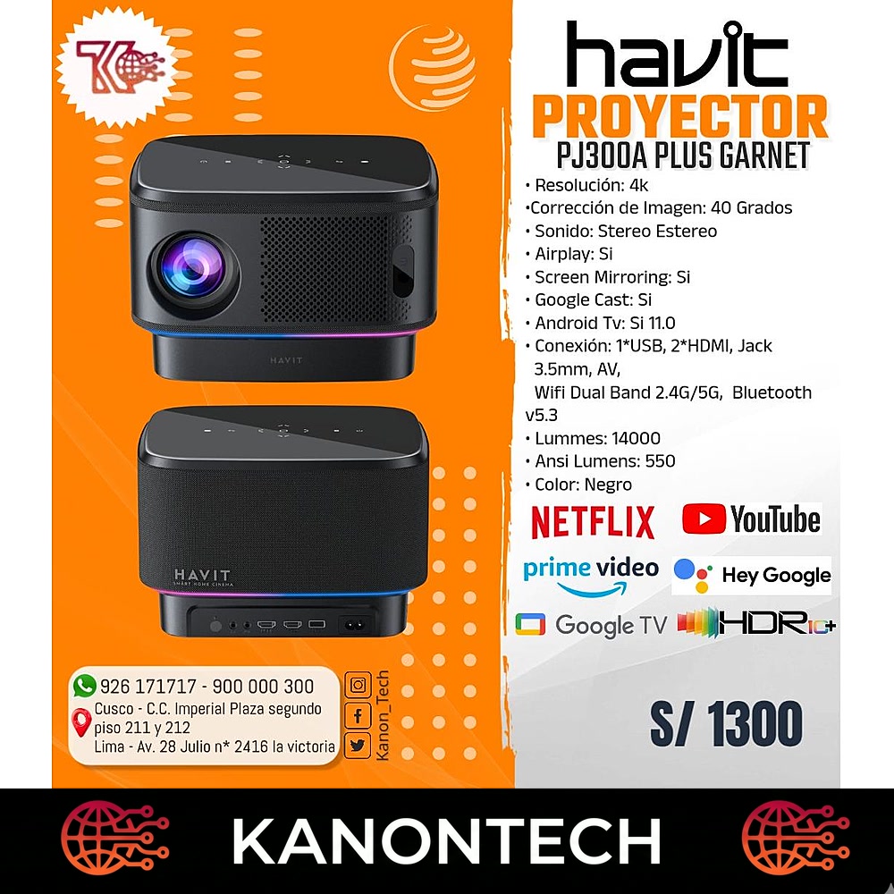 havit PROYECTOR PJ300A PLUS GARNET